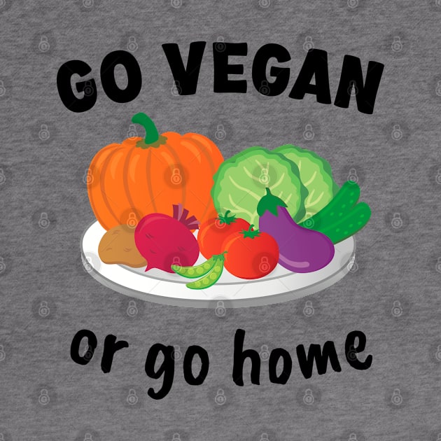 Go Vegan Or Go Home Vegetable Plate by Whimsical Frank